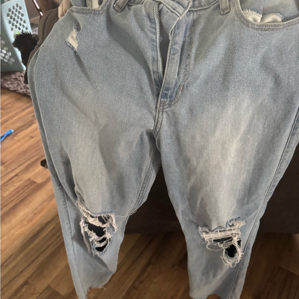 Light Blue Distressed Men's Jeans